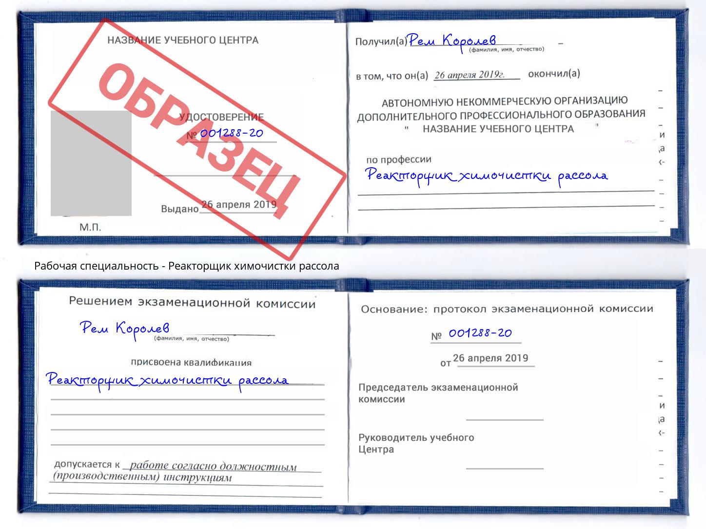 Реакторщик химочистки рассола Партизанск