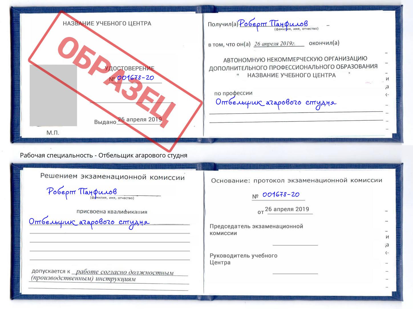 Отбельщик агарового студня Партизанск